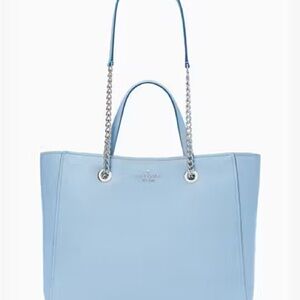NWT Kate Spade Infinite Large 3x Comp Tote Pebbled Dusty Blue K6028 Below $579 R